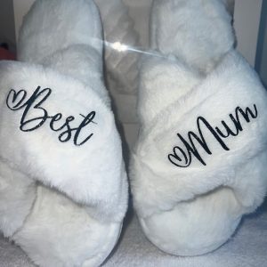 Chaussons Fluffy - personnalisation vinyle